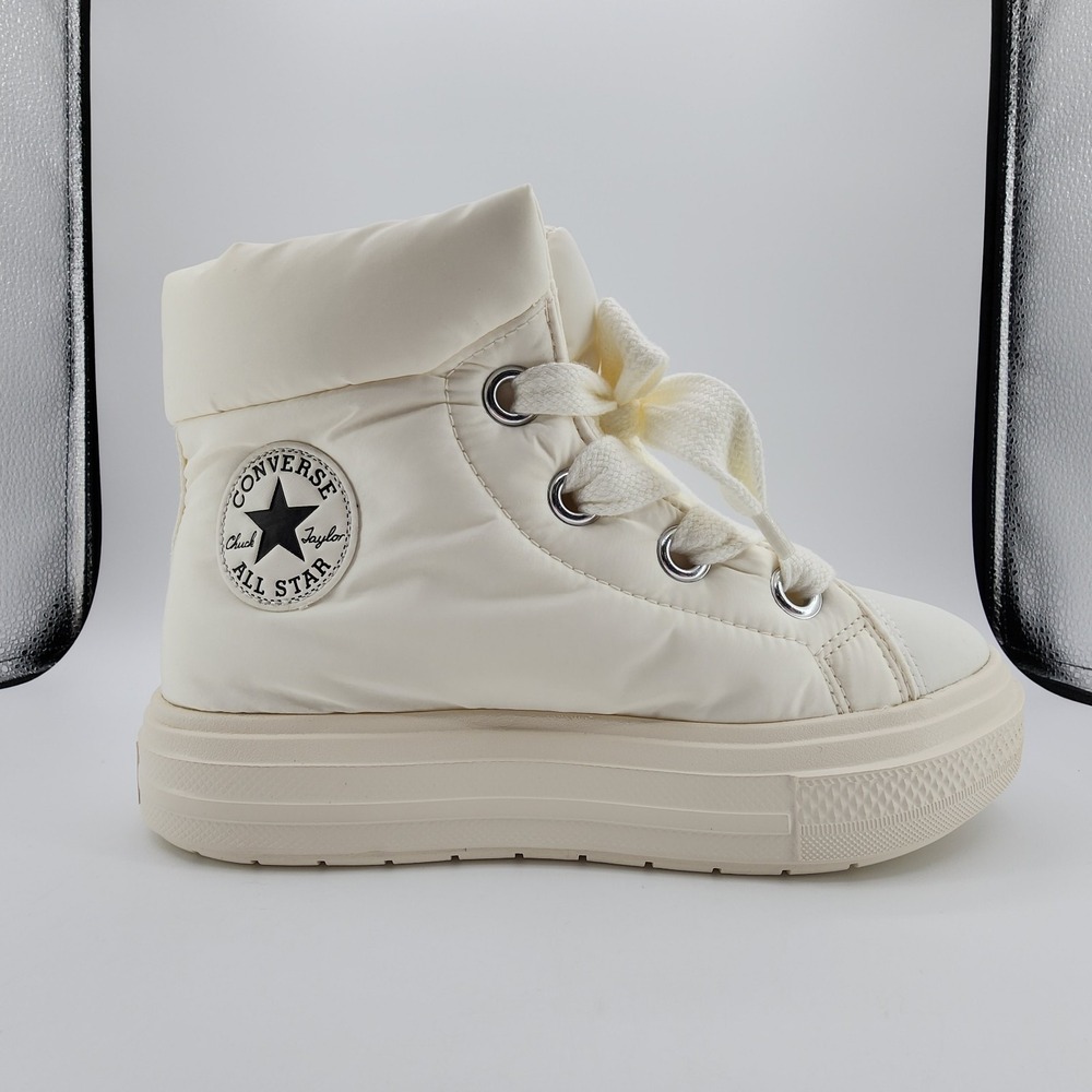 Converse Chuck Taylor All Star Element Boot Womens Size 8.5 Cream Puffer NEW - Picture 2 of 10